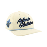 Atlanta Gladiators Cream Script Corduroy Rope Snapback Hat