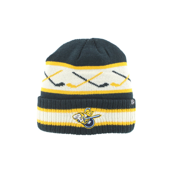 Atlanta Gladiators Navy Ivory and Gold Cross Sticks Beanie
