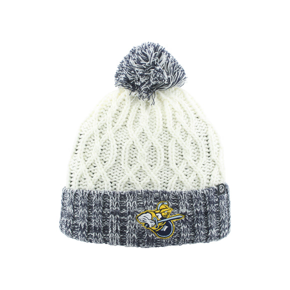 Atlanta Gladiators Women's White & Navy Styled Knit Beanie
