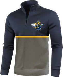 Atlanta Gladiators Adult AK Navy and Grey Blocked Quarter Zip