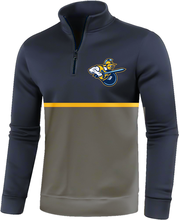 Atlanta Gladiators Adult AK Navy and Grey Blocked Quarter Zip