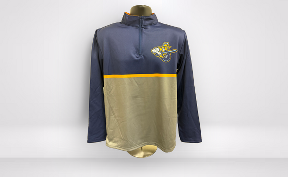 Atlanta Gladiators Adult AK Navy and Grey Blocked Quarter Zip