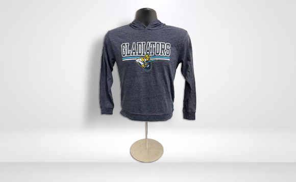 Atlanta Gladiators Women's Blue 84 Grey Heather Hooded Long Sleeve 