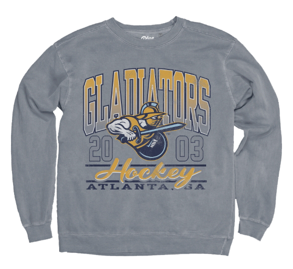 Atlanta Gladiators Kicking It Soft Steel Grey Crewneck Sweatshirt